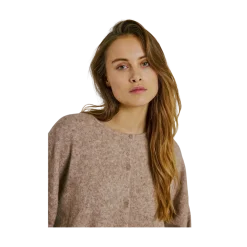 Norr Halli Button Knit Cardigan - CAMEL