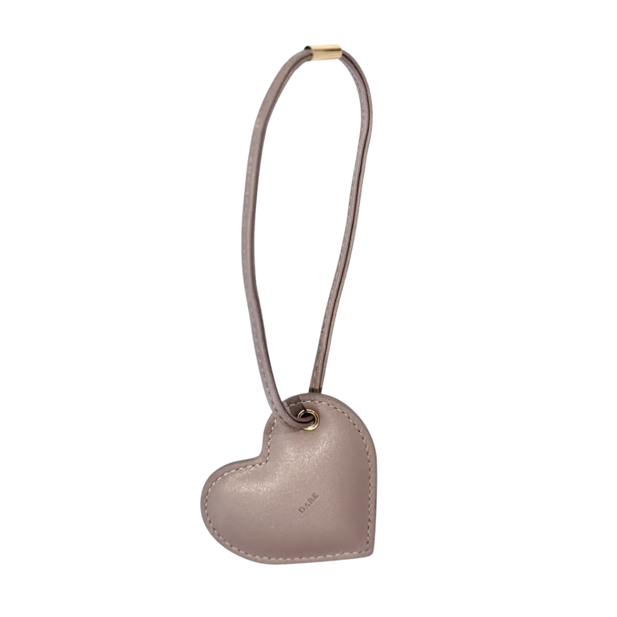 Hot DARK Department Heart Bag Charm - Warm Taupe
