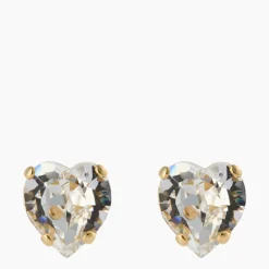 Caroline Svedbom Heart Earrings Gold - Crystal