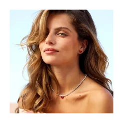 Caroline Svedbom Heart Earrings Rhodium - Light Siam