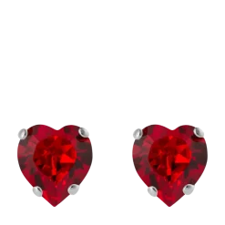 Caroline Svedbom Heart Earrings Rhodium - Light Siam