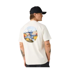 Knowledge Cotton Apparel Heavy Scenery Back Print T-shirt - Egret