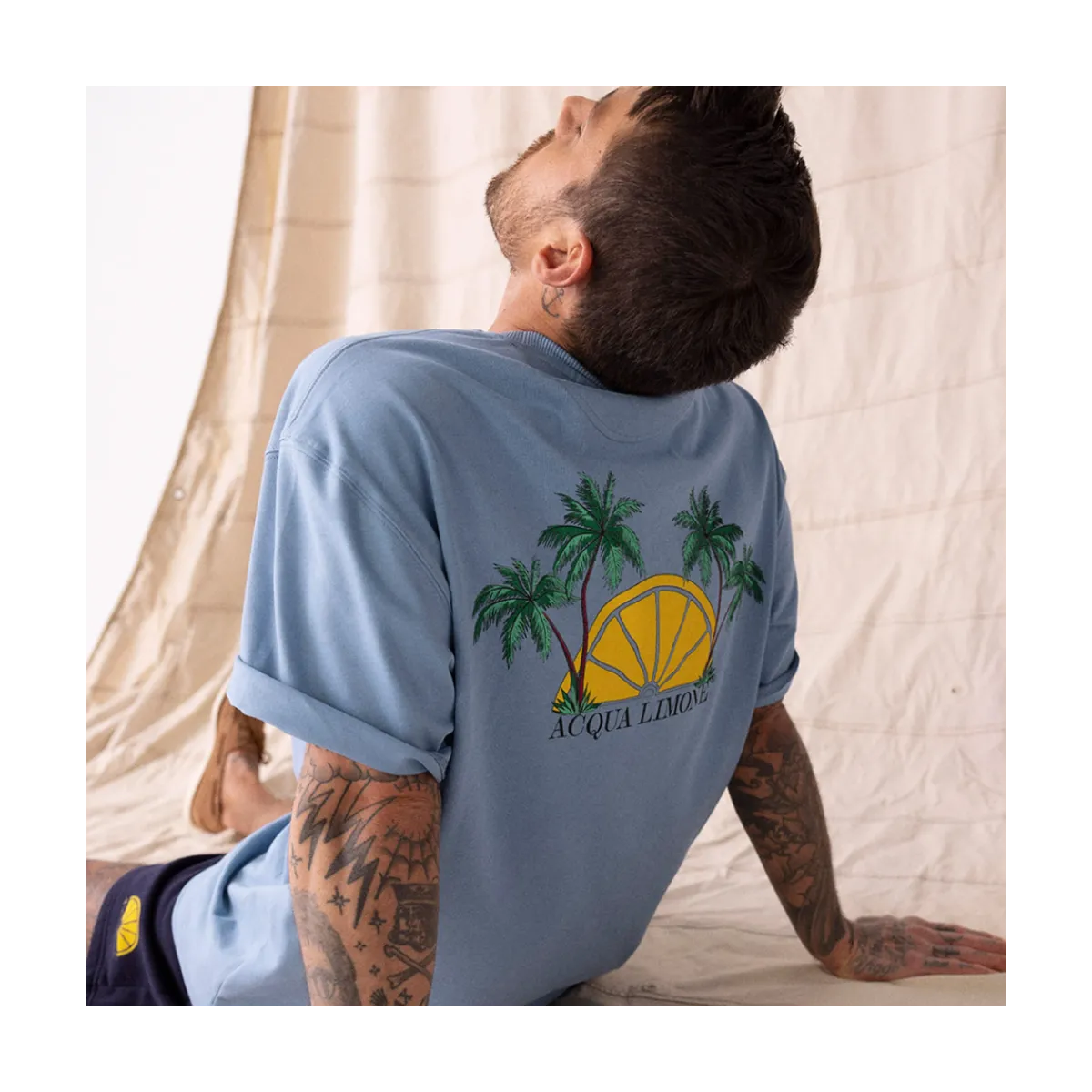 Acqua Limone Heavy Tee Palm tree - 550 Corn Blue