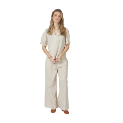 Clearance Neo Noir Heifa Linen Stripe Pants - Sand