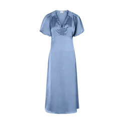 New Neo Noir Illana Heavy Sateen Dress - Smoke Blue