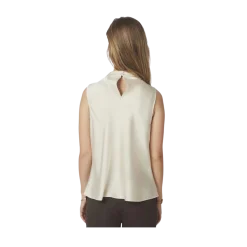 Hot Neo Noir Isola Drapy Satin Top - Creme