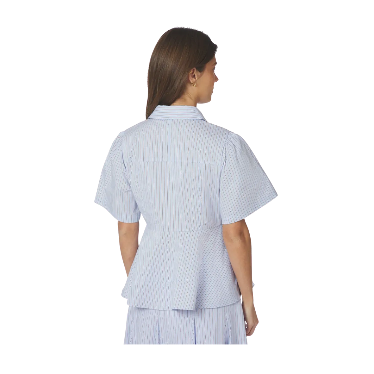 Best Neo Noir Janelle Stripe Shirt - Blue/Brown Stripe
