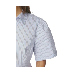 Best Neo Noir Janelle Stripe Shirt - Blue/Brown Stripe