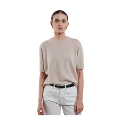 Best Stenströms Janet Short Sleeve Knit - Beige