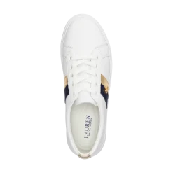 Discount Lauren Janson Sneakers Low Top Lace - Snow White/Mdrn Gold/Rfnd Nvy