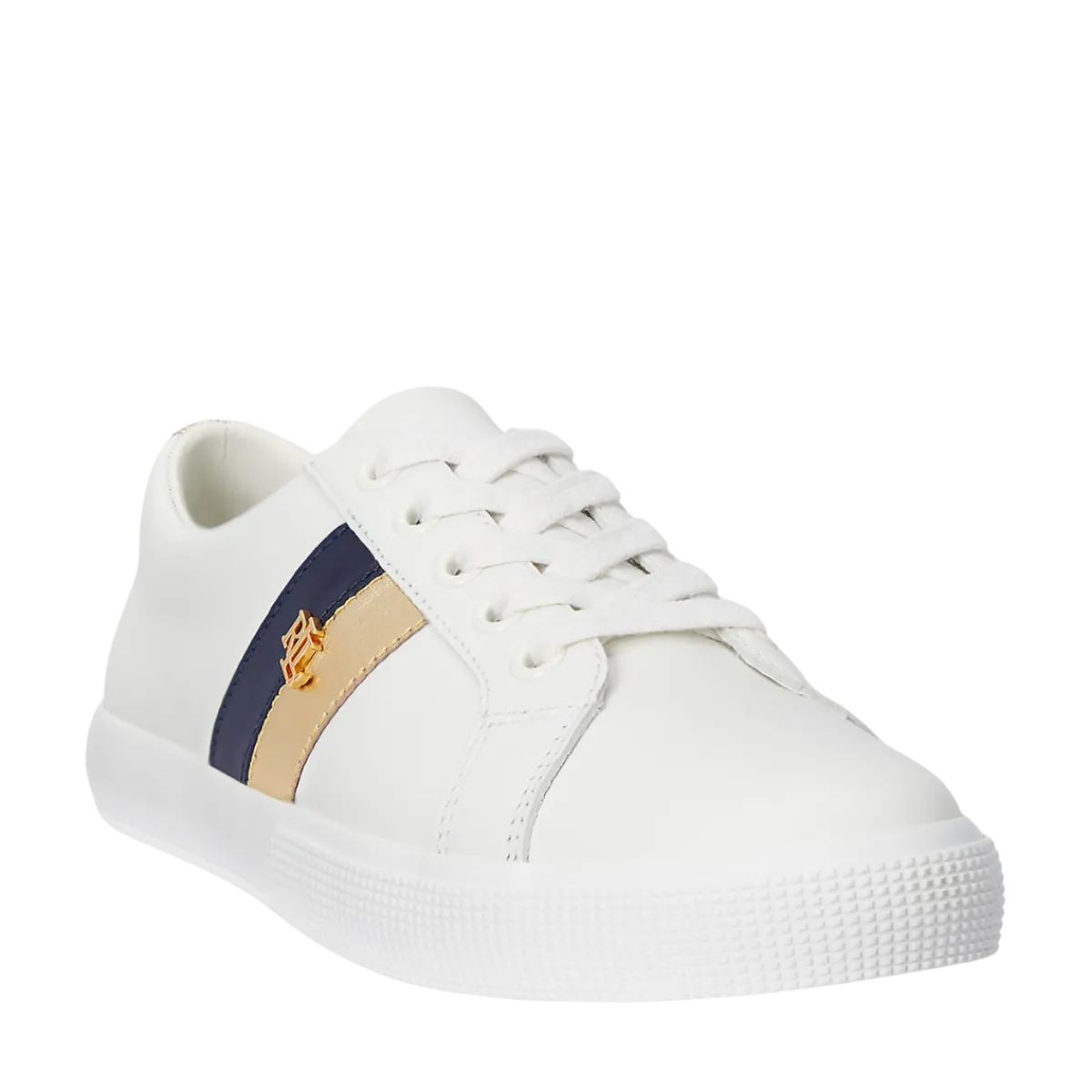 Discount Lauren Janson Sneakers Low Top Lace - Snow White/Mdrn Gold/Rfnd Nvy
