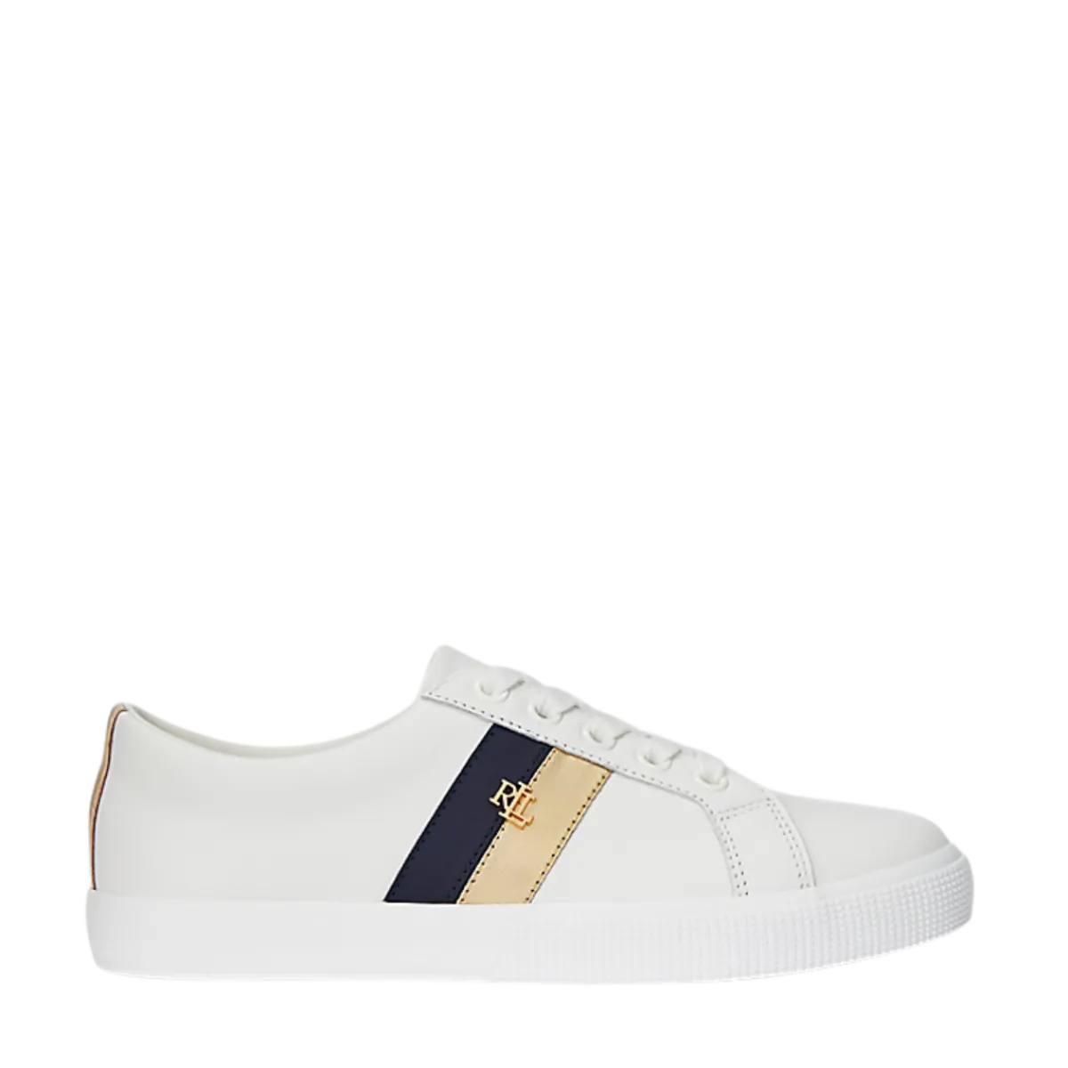 Discount Lauren Janson Sneakers Low Top Lace - Snow White/Mdrn Gold/Rfnd Nvy