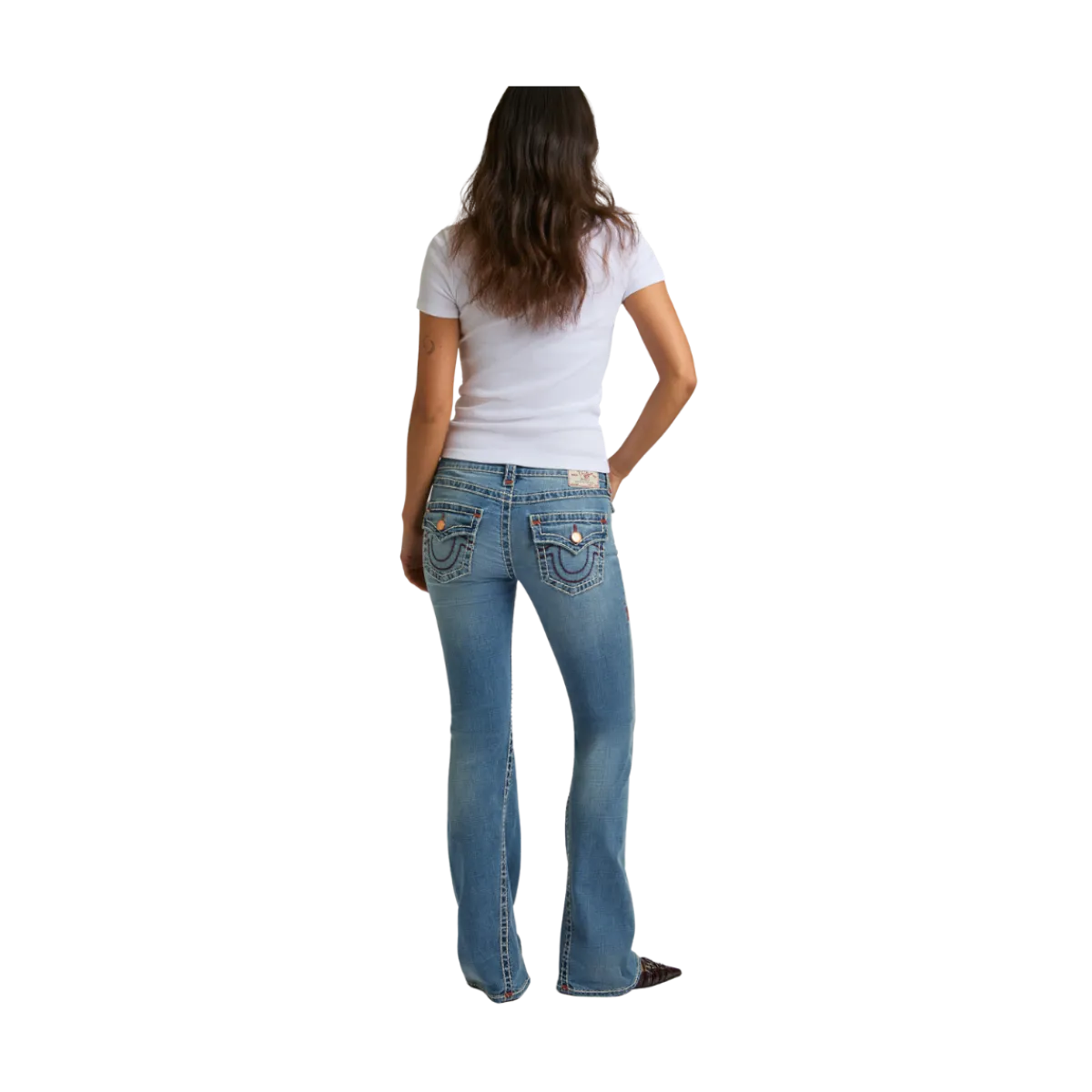 Best True Religion Joey Low Rise Flare Sup T Flap - JKNM Ridge Mist
