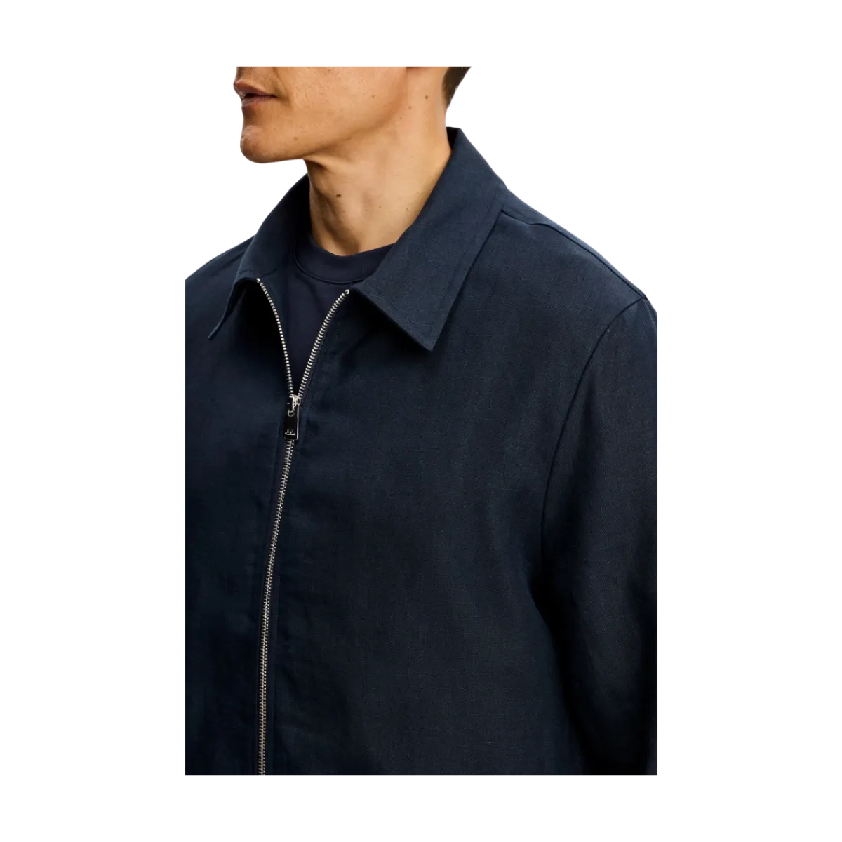 Hot J.Lindeberg Juiu Drape inen Overhirt - J Navy