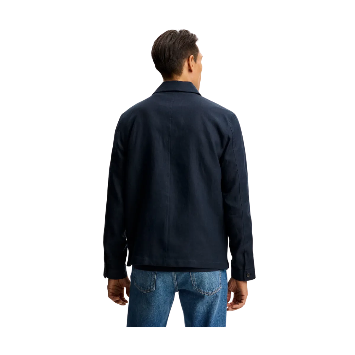 Hot J.Lindeberg Juiu Drape inen Overhirt - J Navy