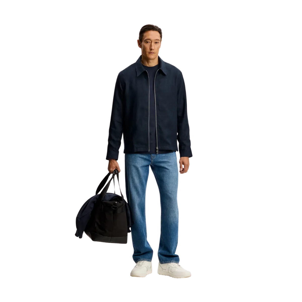 Hot J.Lindeberg Juiu Drape inen Overhirt - J Navy