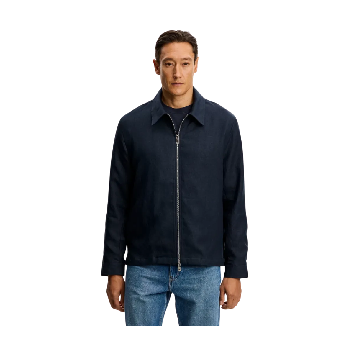 Hot J.Lindeberg Juiu Drape inen Overhirt - J Navy