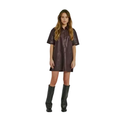 Hot Norr Kamila Leather Dress - BORDEAUX