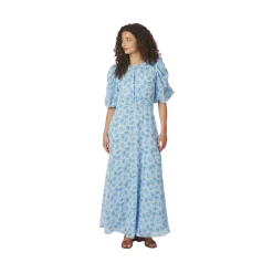 Clearance Neo Noir Kikka Chiffon Flower Dress - Light Blue