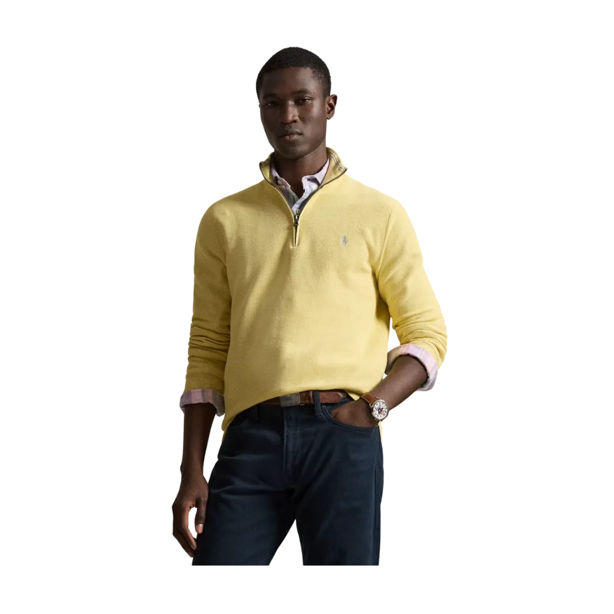 Hot Polo Ralph Lauren Knit Cotton Quarter-Zip weater - oft Yellow