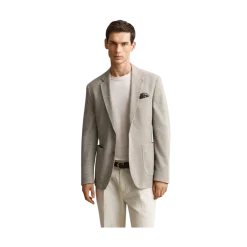 Outlet Gant Knit Jersey Blazer - Oat Beige