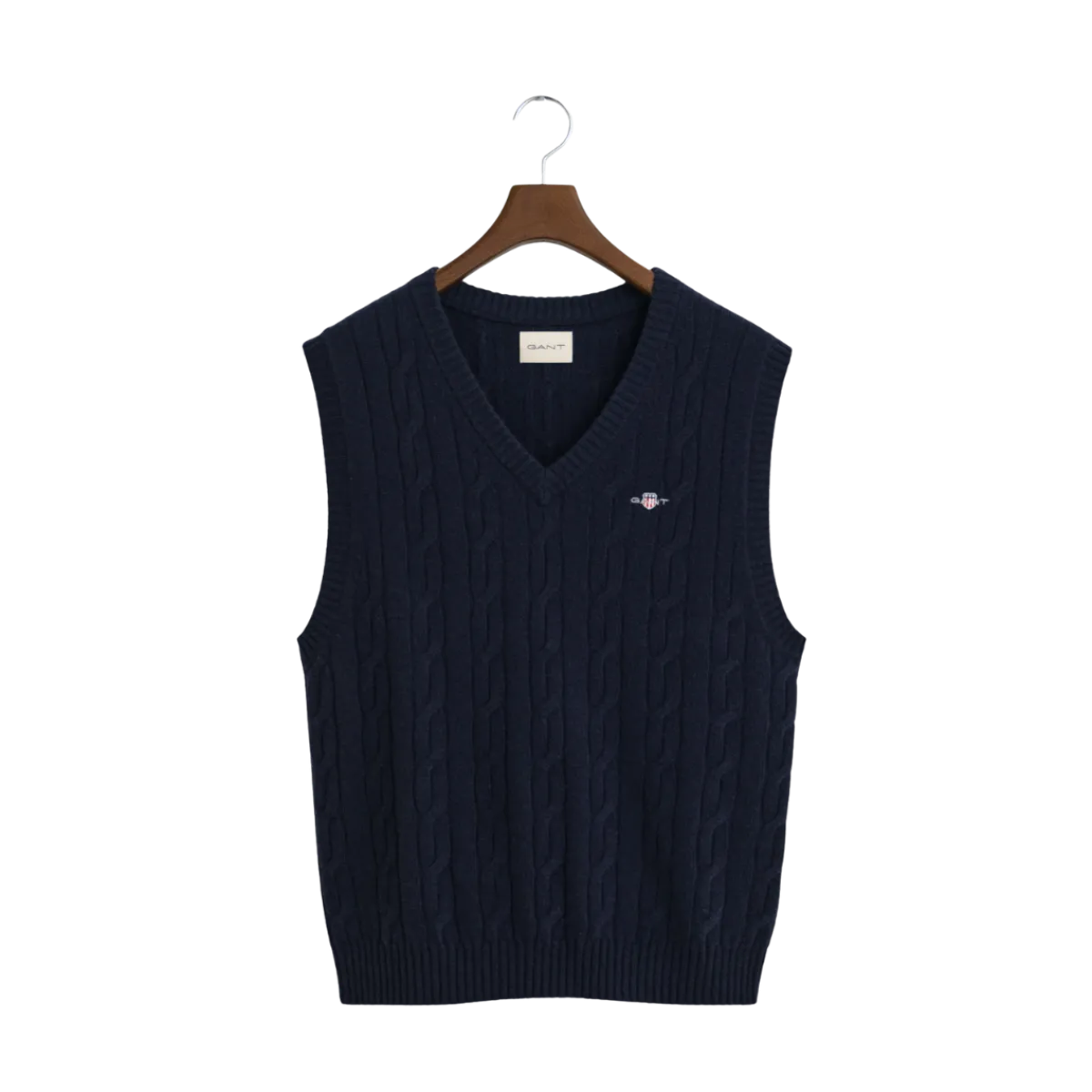 Clearance Gant Labwool Cable Vet - Evening Blue