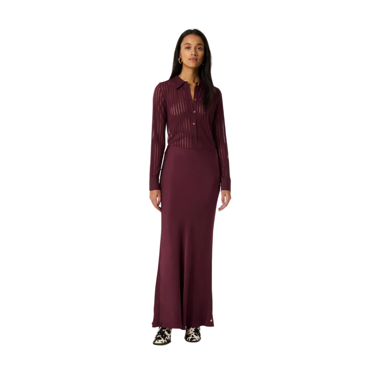 Sale Fabienne Chapot Laurent Skirt - Deep Burgundy