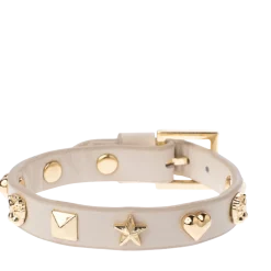 Best DARK Department Leather Sign Stud Bracelet - Sand