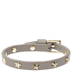 Best DARK Department Leather Star Stud Bracelet Mini - Light Taupe