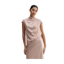 Clearance Ahlvar ia Sik Top - Dusty Pink