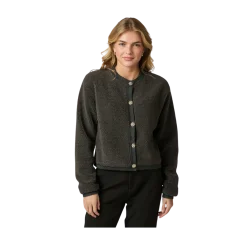 Online Neo Noir Limo Fluffy Knit Cardigan - Grey
