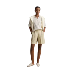 Outlet Gant Linen Blend Pull On Shorts - 200 Oat Beige
