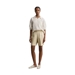 Outlet Gant Linen Blend Pull On Shorts - 200 Oat Beige