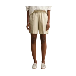 Outlet Gant Linen Blend Pull On Shorts - 200 Oat Beige
