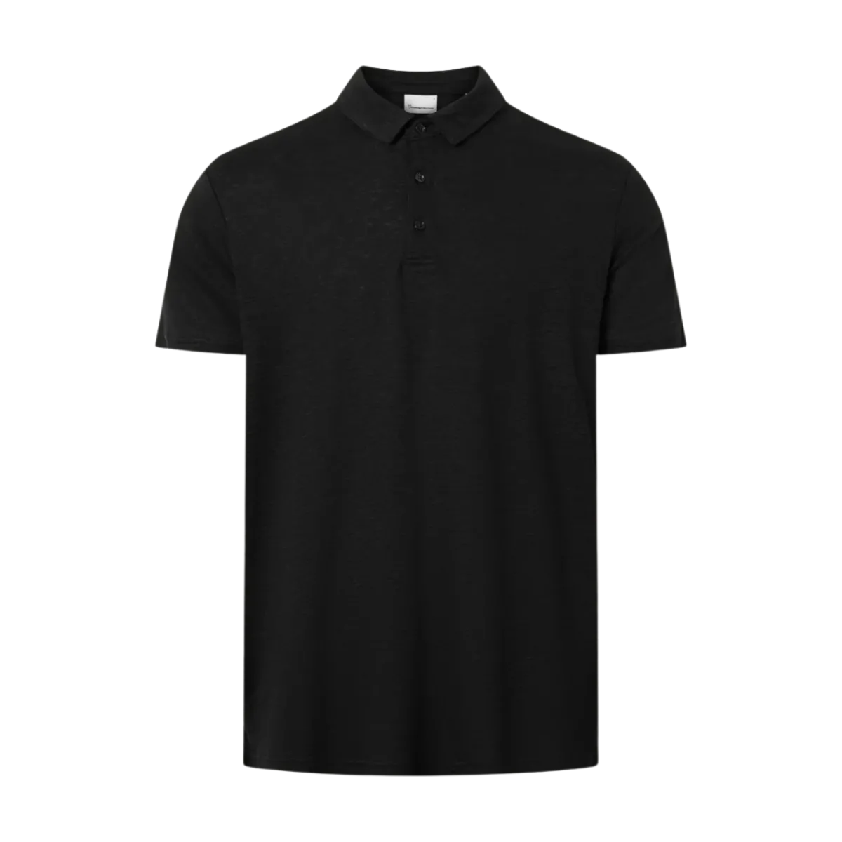 Clearance Knowledge Cotton Apparel Linen polo - Black Jet