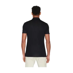 Clearance Knowledge Cotton Apparel Linen polo - Black Jet