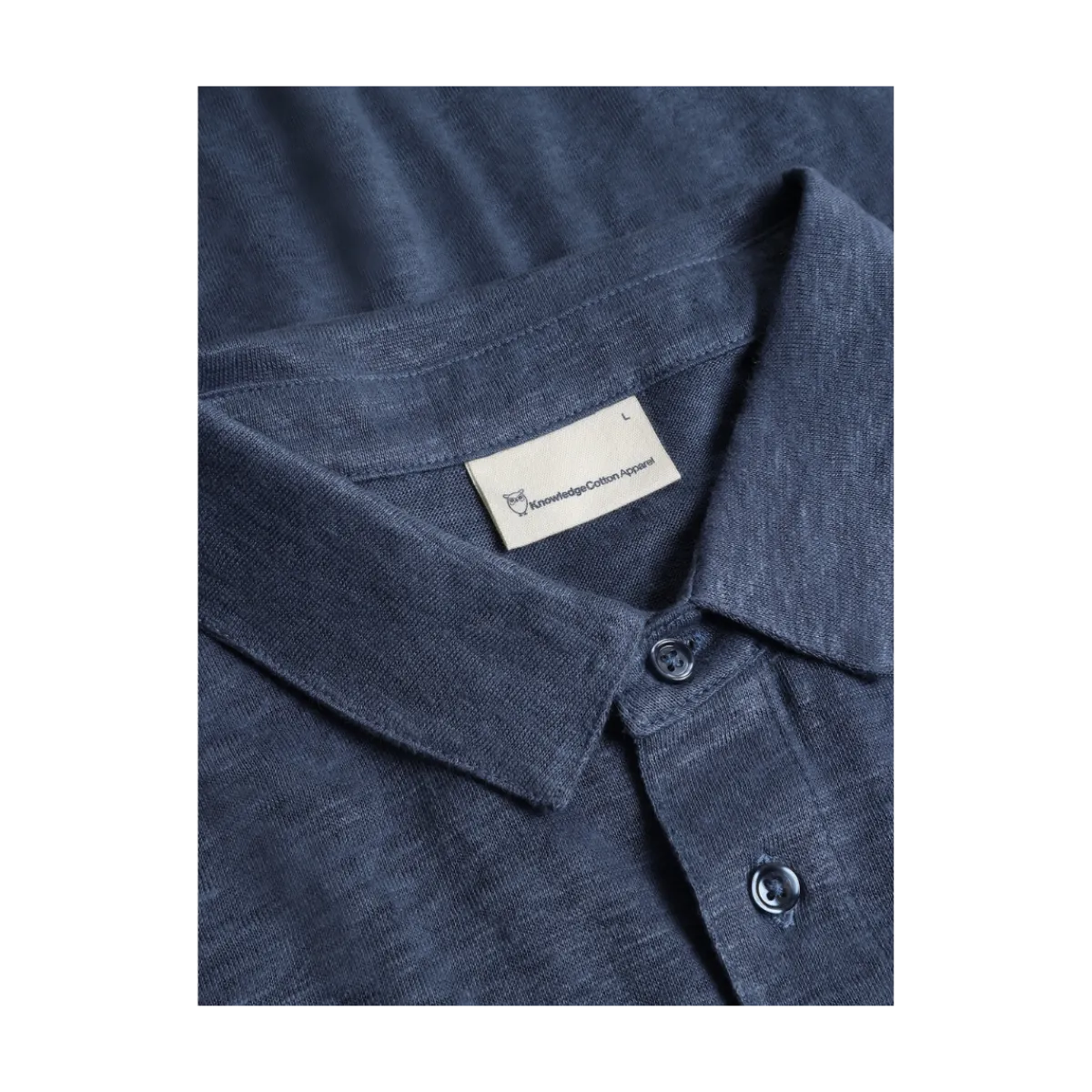 Hot Knowledge Cotton Apparel Linen polo - Vintage Indigo