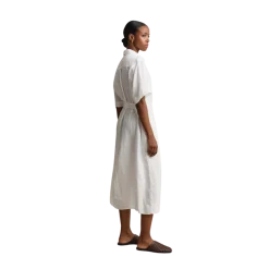 Outlet Gant Linen SS Shirt Dress - White