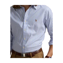 Best Polo Ralph Lauren ong eeve port hirt - Bue/White