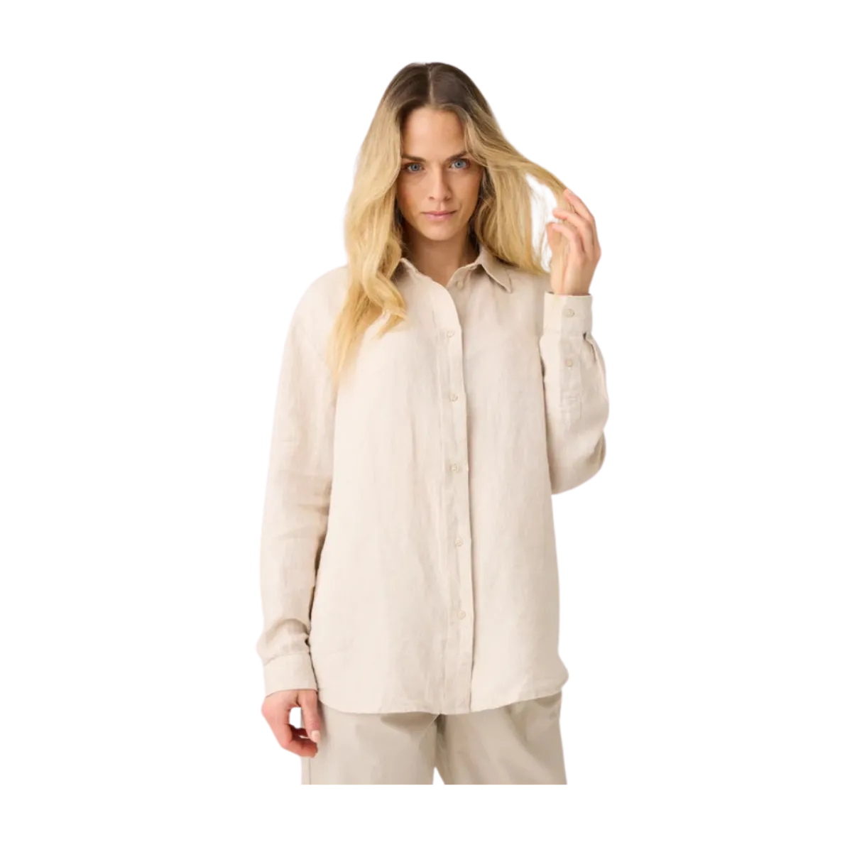 Outlet Knowledge Cotton Apparel ooe inen hirt - ight Feather Gray