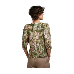 Stenströms Lykke Blouse - Green pattern