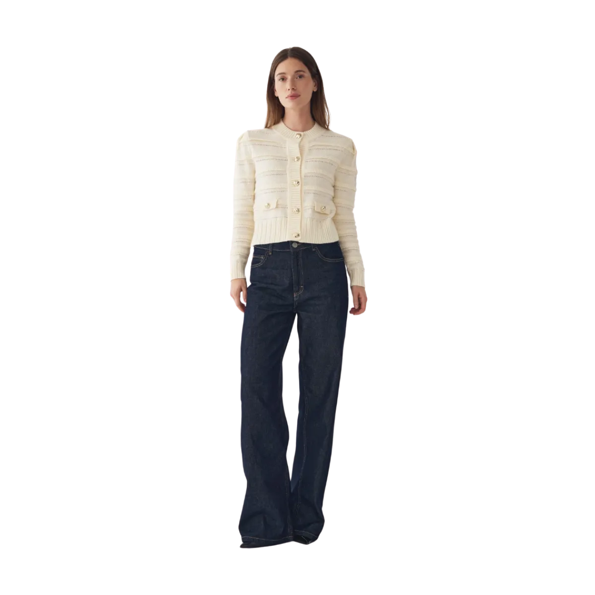 Hot Noella Maddion Knit Cardigan - Ivory