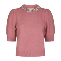 Hot Neo Noir Maia Stone Knit blouse - 165 ROSE