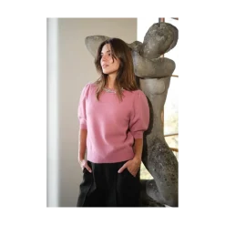 Hot Neo Noir Maia Stone Knit blouse - 165 ROSE