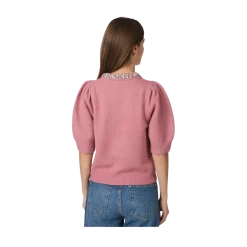 Hot Neo Noir Maia Stone Knit blouse - 165 ROSE