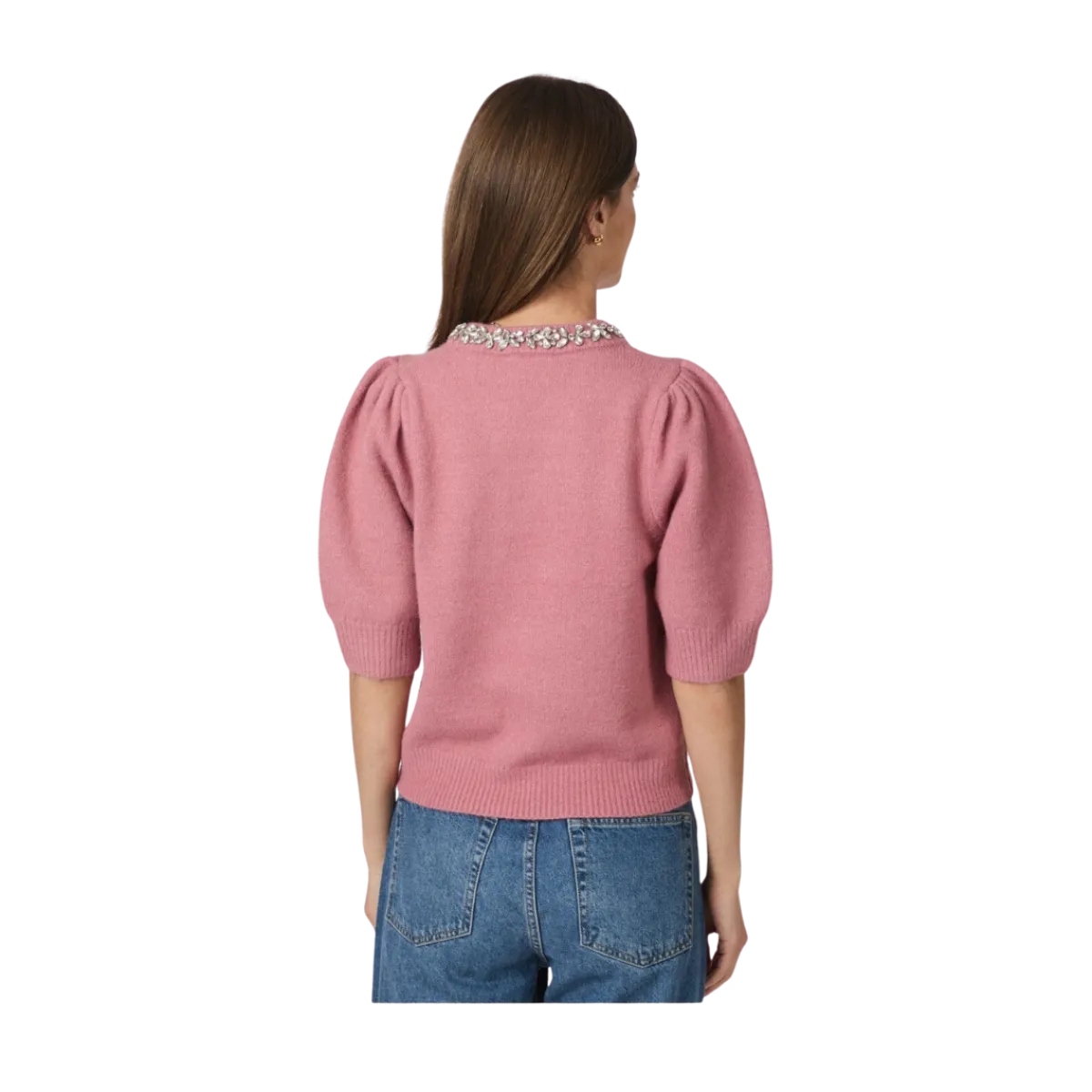 Hot Neo Noir Maia Stone Knit blouse - 165 ROSE