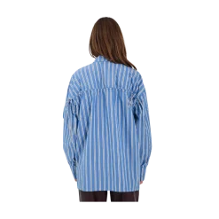 Sale Norr Maloa Shirt - Blue Stripe