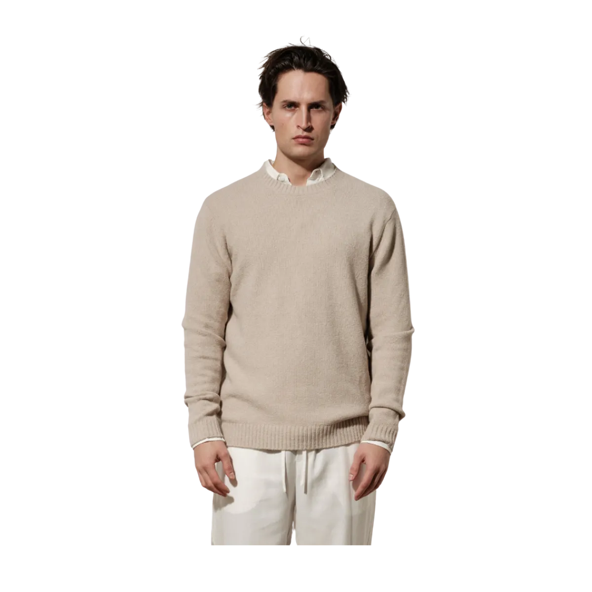 Hot Brand Island Marcello O-Neck Knit - Light Khaki