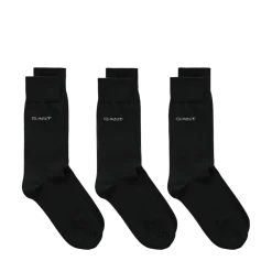 Online Gant Mercerized Cotton Socks 3-Pack - Black