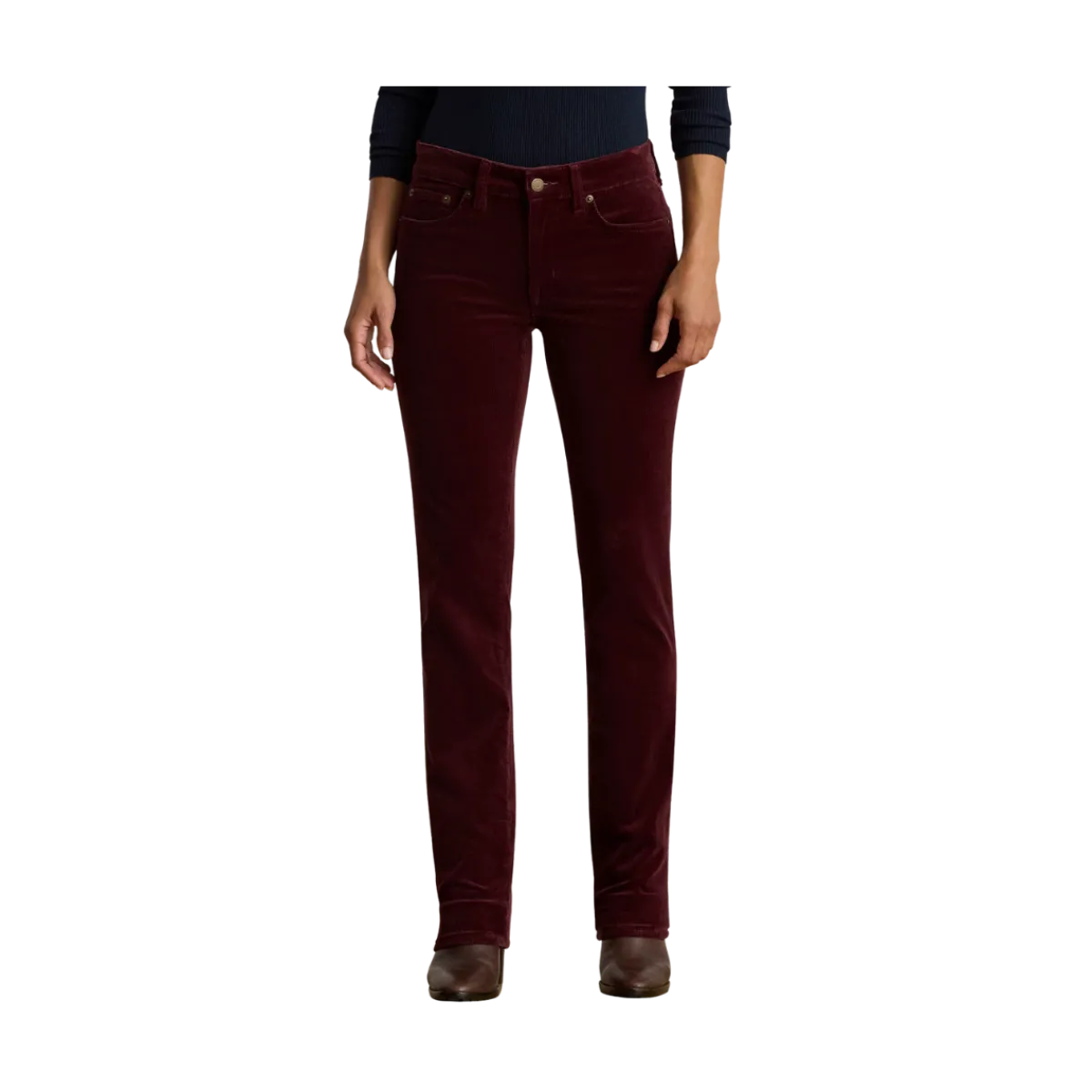 New Lauren Midrise 5 Pocket - Dark Garnet